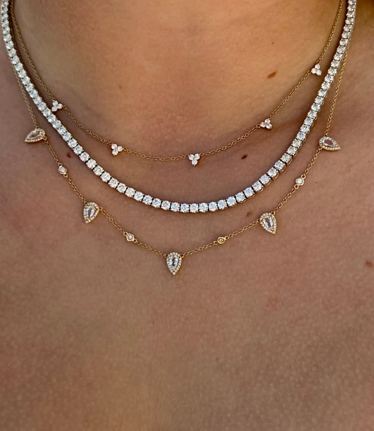 RAINDROP DIAMOND AND TOPAZ NECKLACE