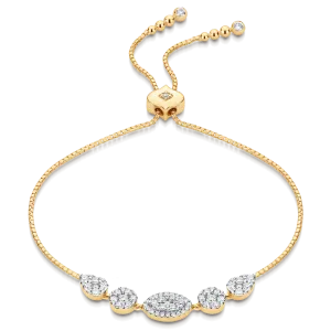 Reverie Marquis Round & Pear Diamond Bolo Bracelet