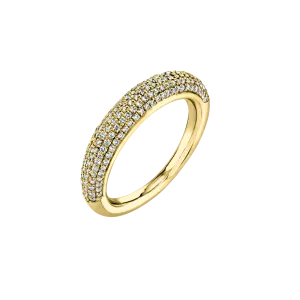 Rising Tusk Ring with Half White Pavé Diamonds