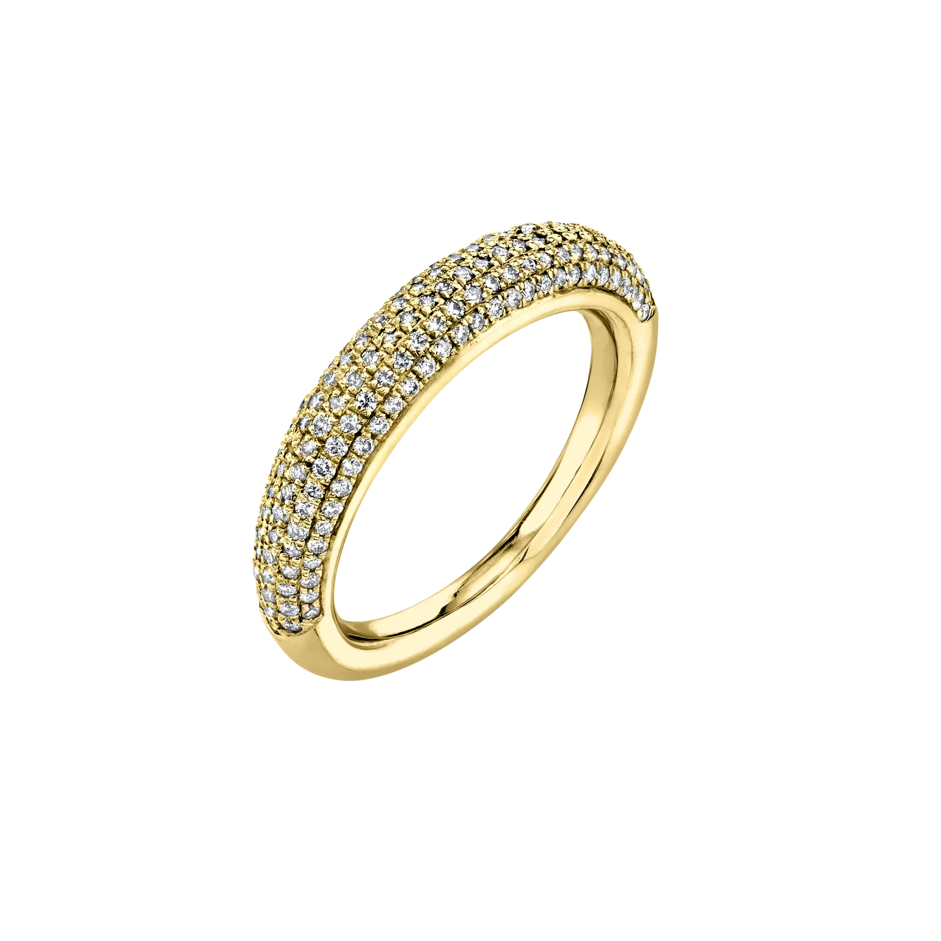 Rising Tusk Ring with Half White Pavé Diamonds