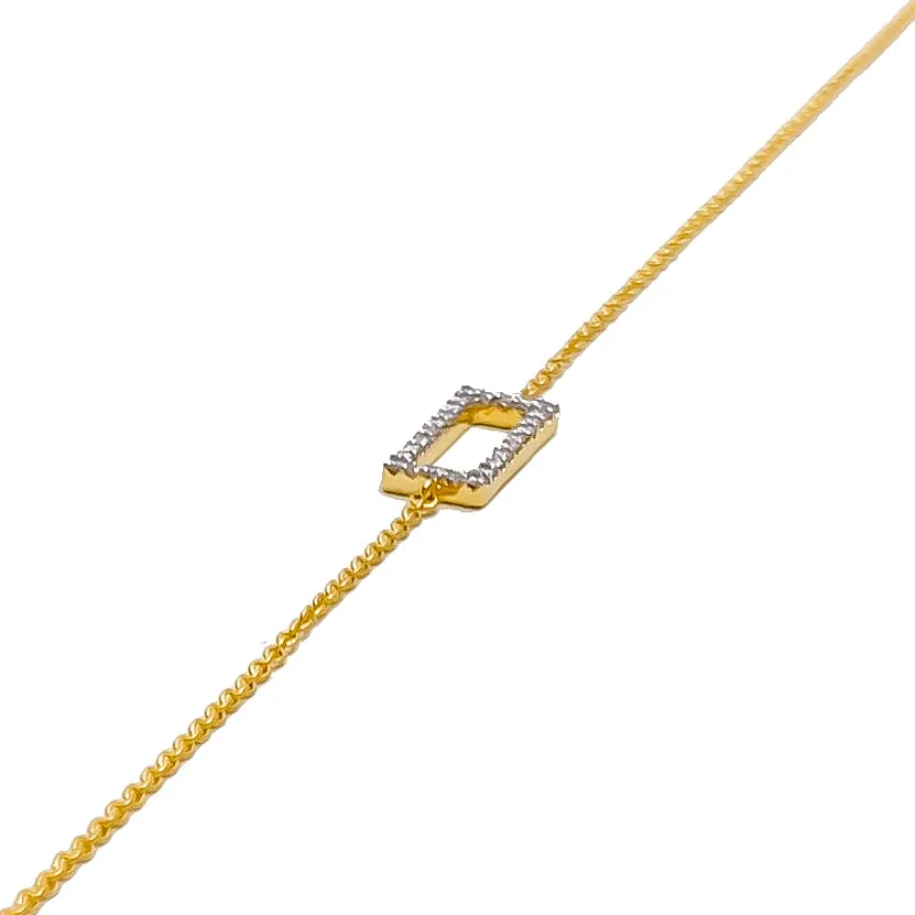Ritzy Rectangular-Shaped Diamond   18k Gold Bracelet
