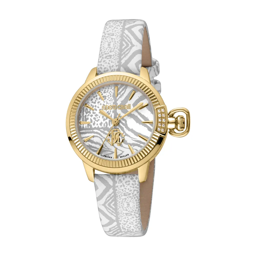 Roberto Cavalli by Franck Muller Women's Watch, Gold Case and Silver Dial