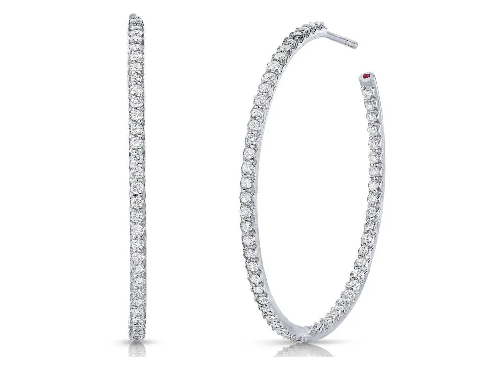 Roberto Coin Large Inside Outside Diamond Hoops