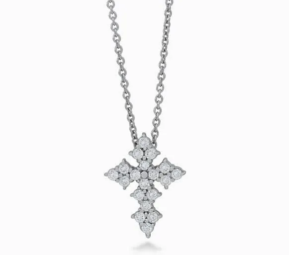 Roberto Coin Tiny Treasures Diamond Cross Necklace