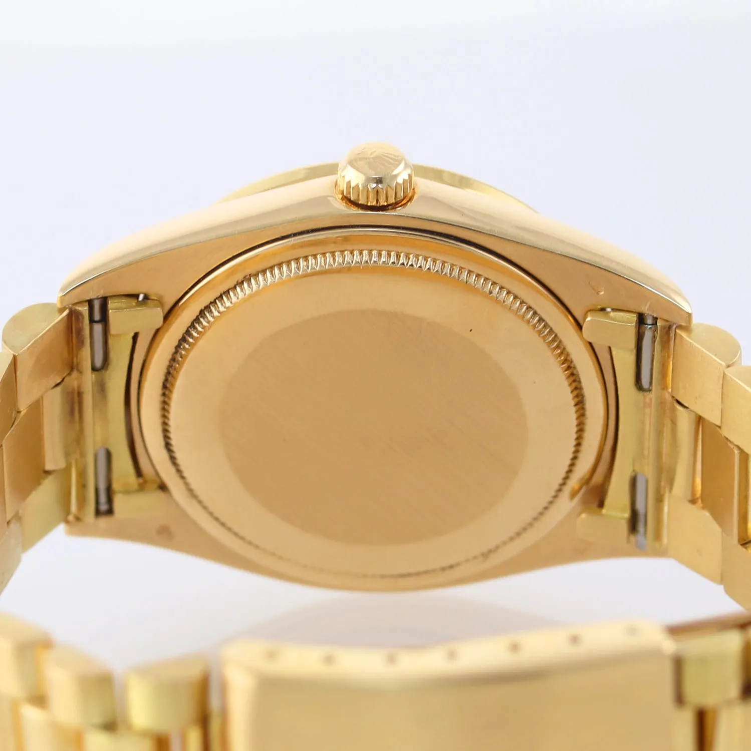 Rolex Date 1500 34mm Solid 14k Yellow Gold President MOP Diamond Bezel Watch