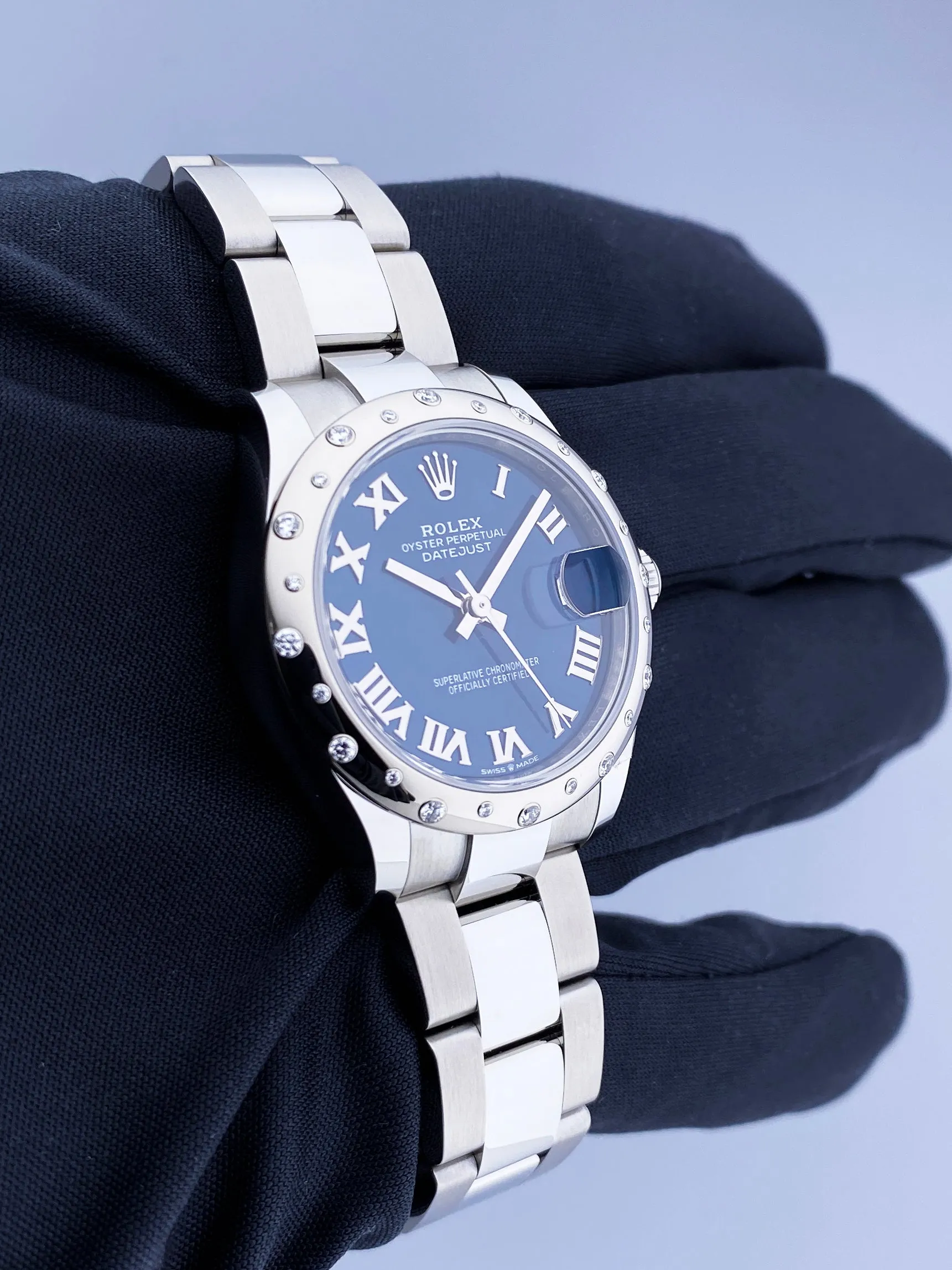 Rolex Datejust 278344RBR Diamond Blue Dial Ladies Watch Box Papers