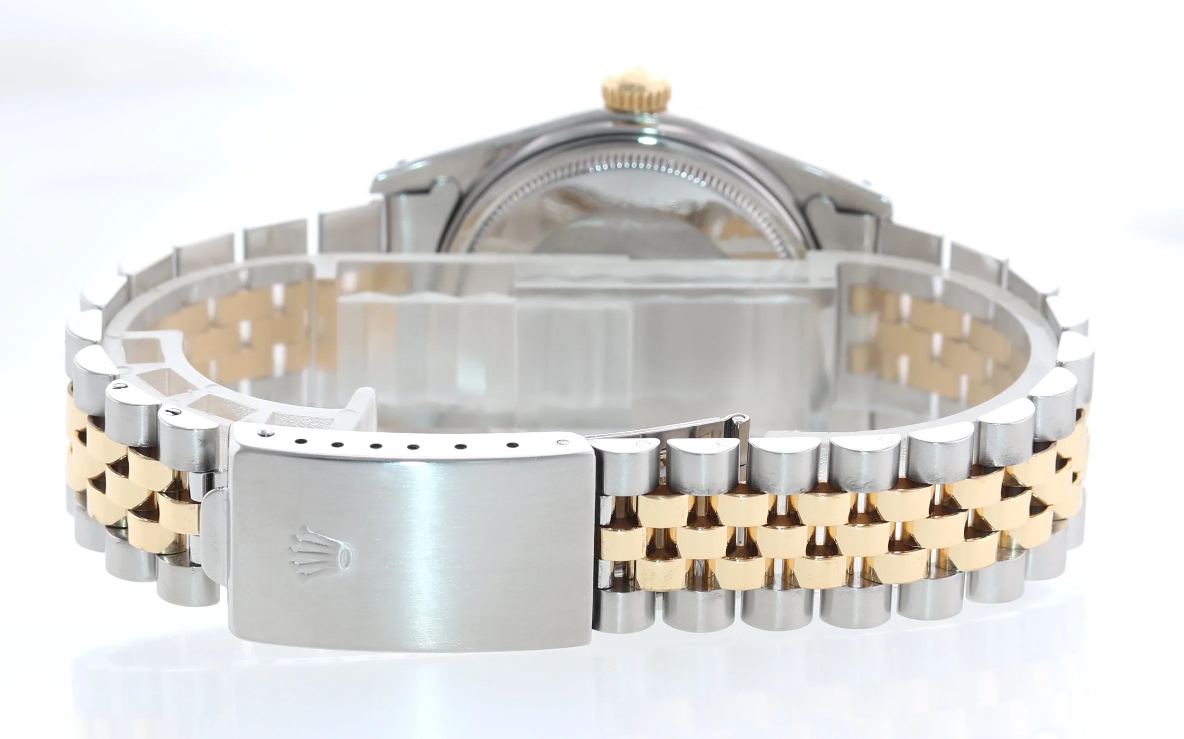 Rolex DateJust 36mm 16013 Two Tone 18k Gold Jubilee Champagne Stick Watch Box