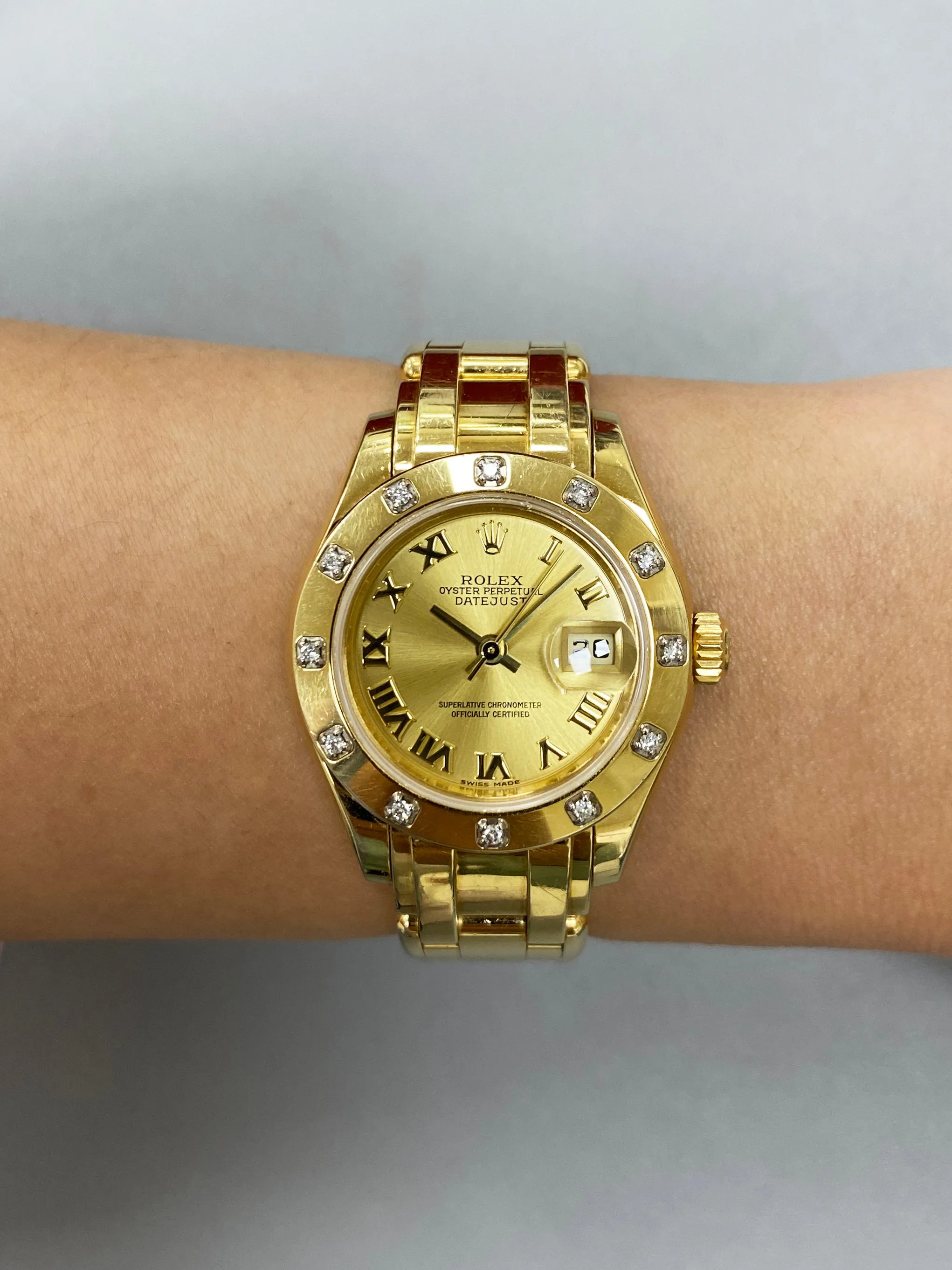 Rolex Datejust Pearlmaster 80318 Diamond Ladies Watch Box Papers