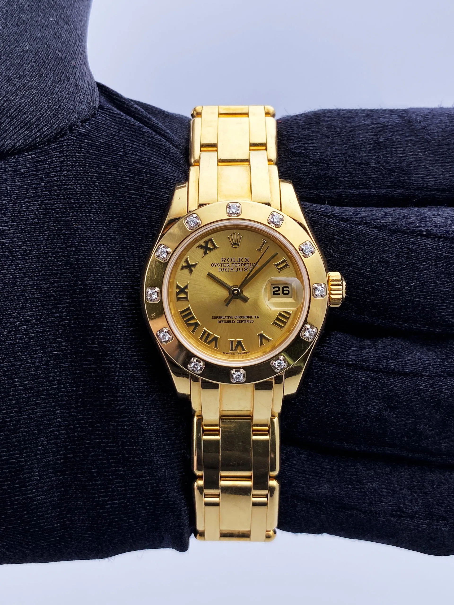Rolex Datejust Pearlmaster 80318 Diamond Ladies Watch Box Papers
