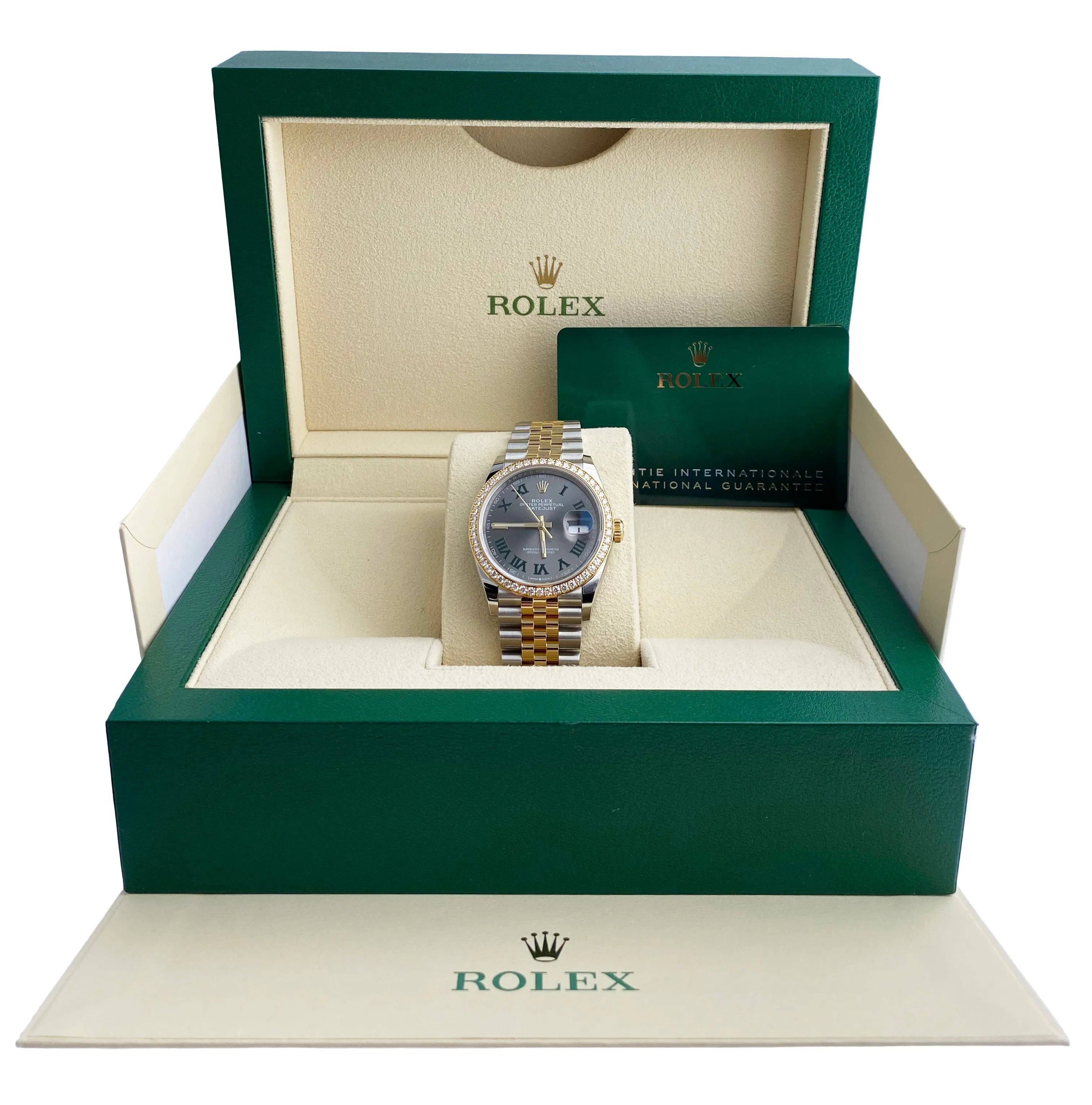 Rolex Datejust Wimbledon NEW 126283RBR Diamond Bezel Watch Box & Papers