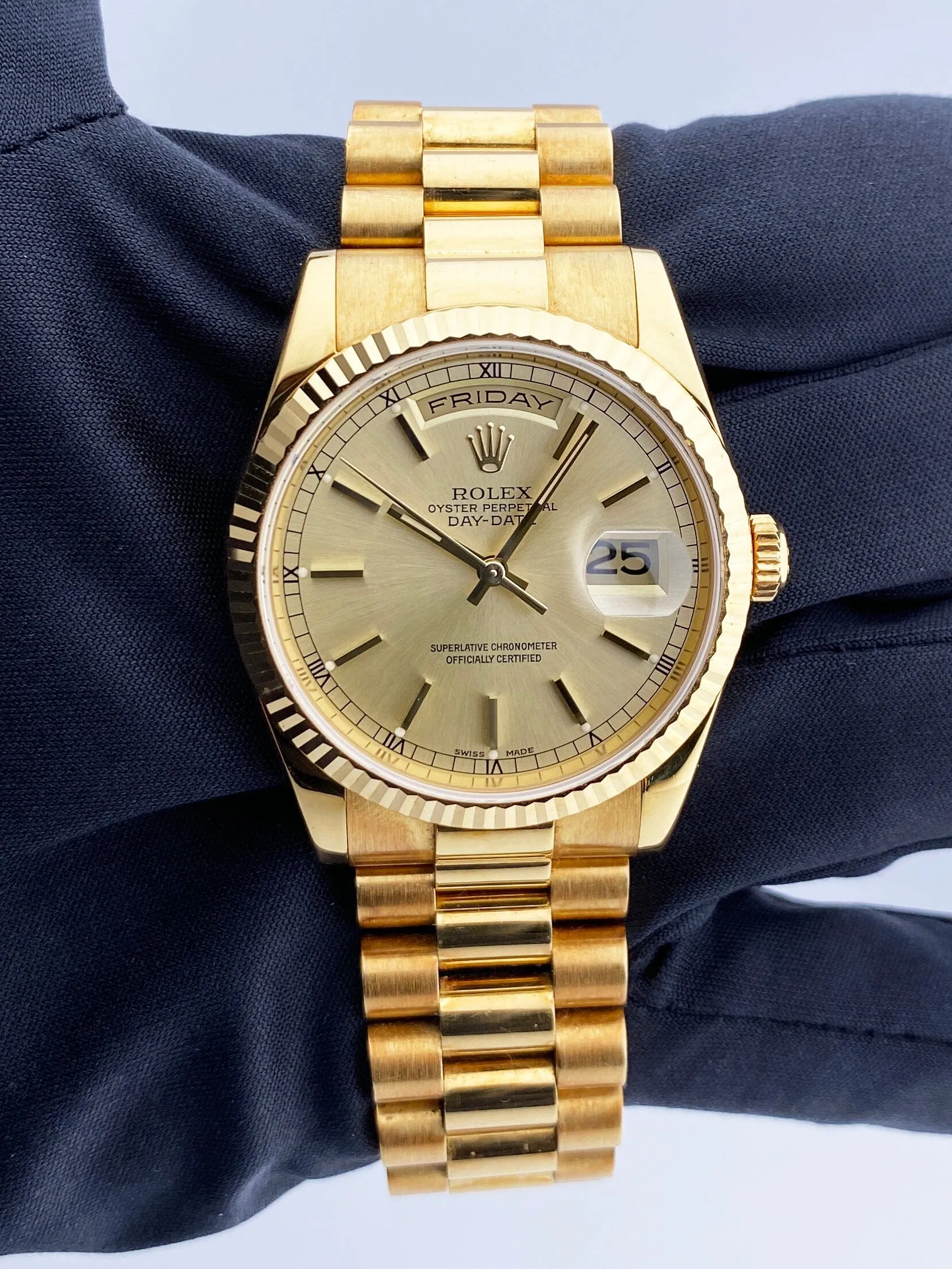 Rolex Day-Date President 118238 Champagne Dial Mens Watch Box Papers