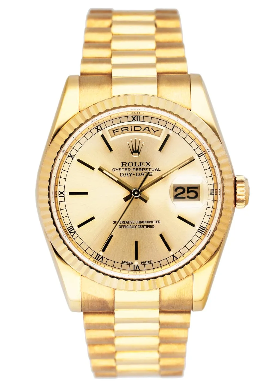 Rolex Day-Date President 118238 Champagne Dial Mens Watch Box Papers