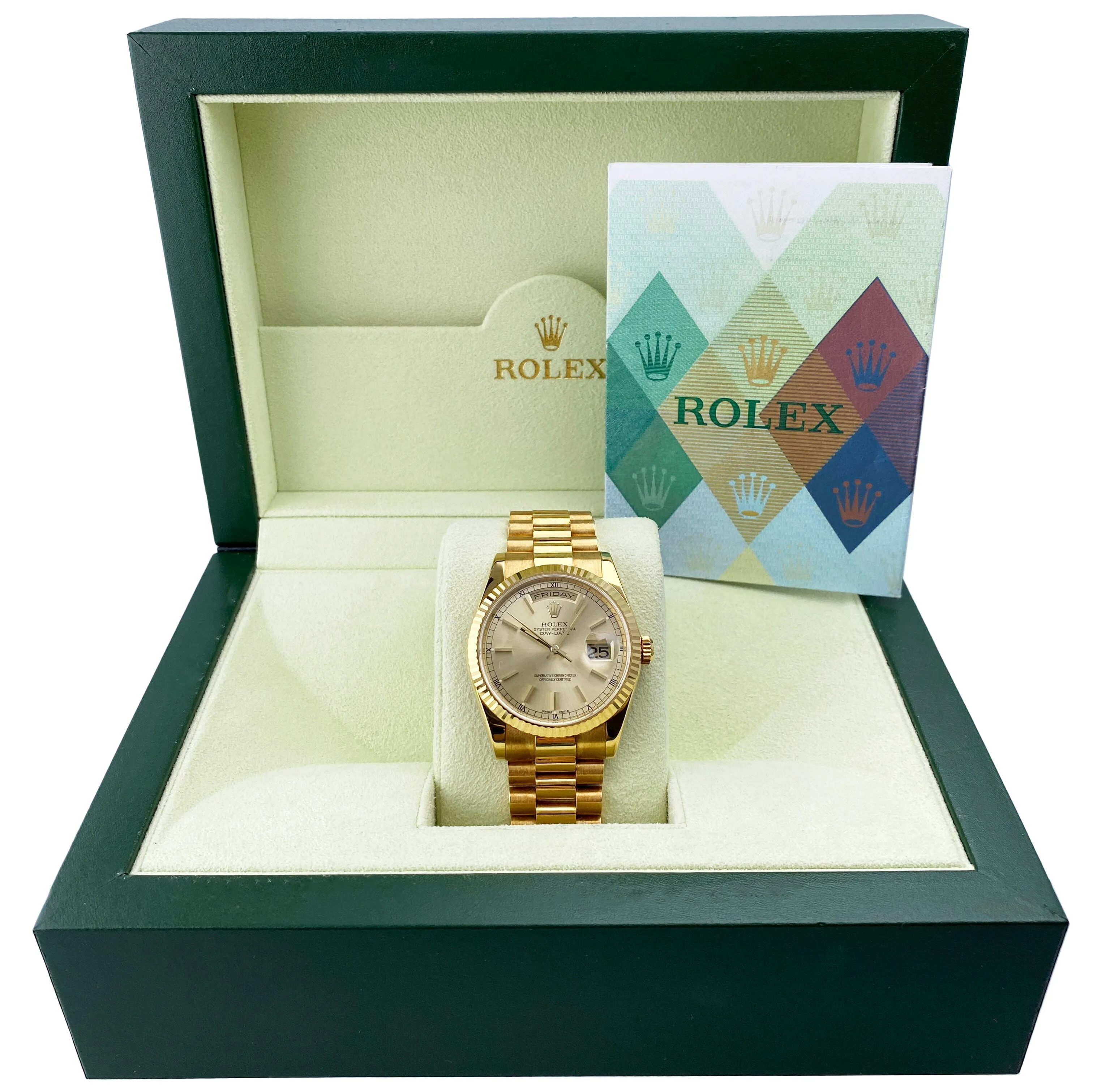 Rolex Day-Date President 118238 Champagne Dial Mens Watch Box Papers