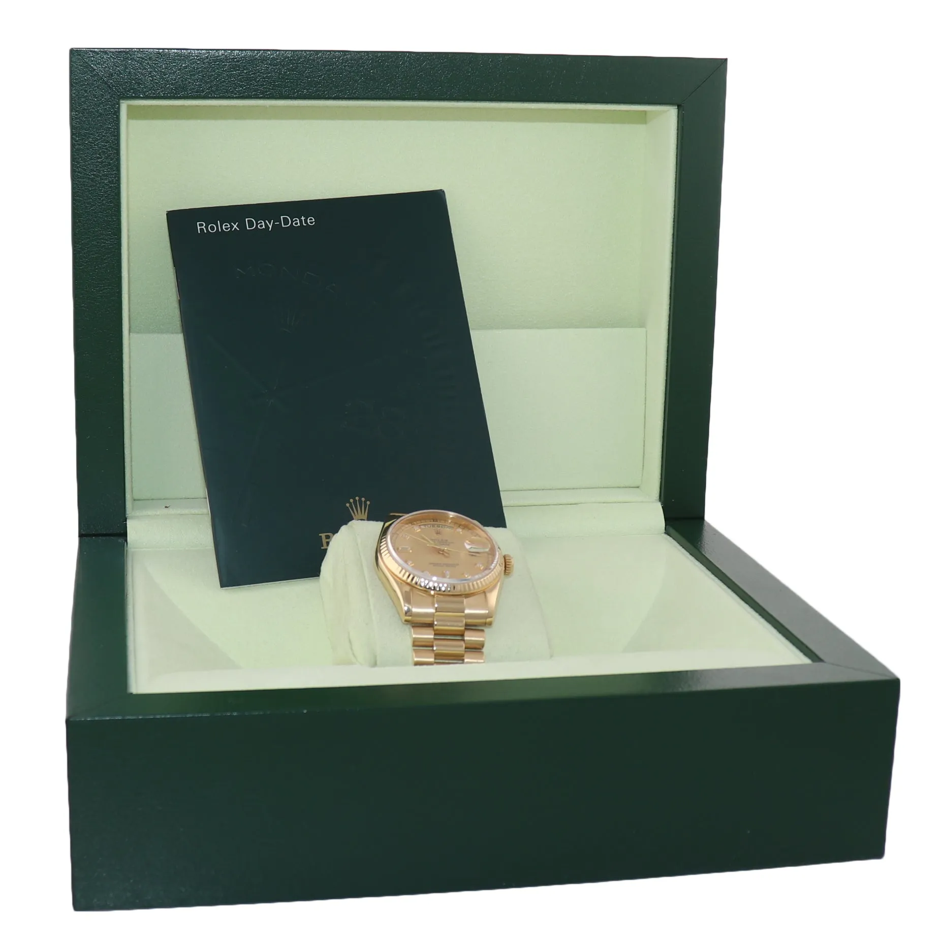 Rolex President Champagne Diamond Dial 18k Yellow Gold 118238 Modern Style Watch