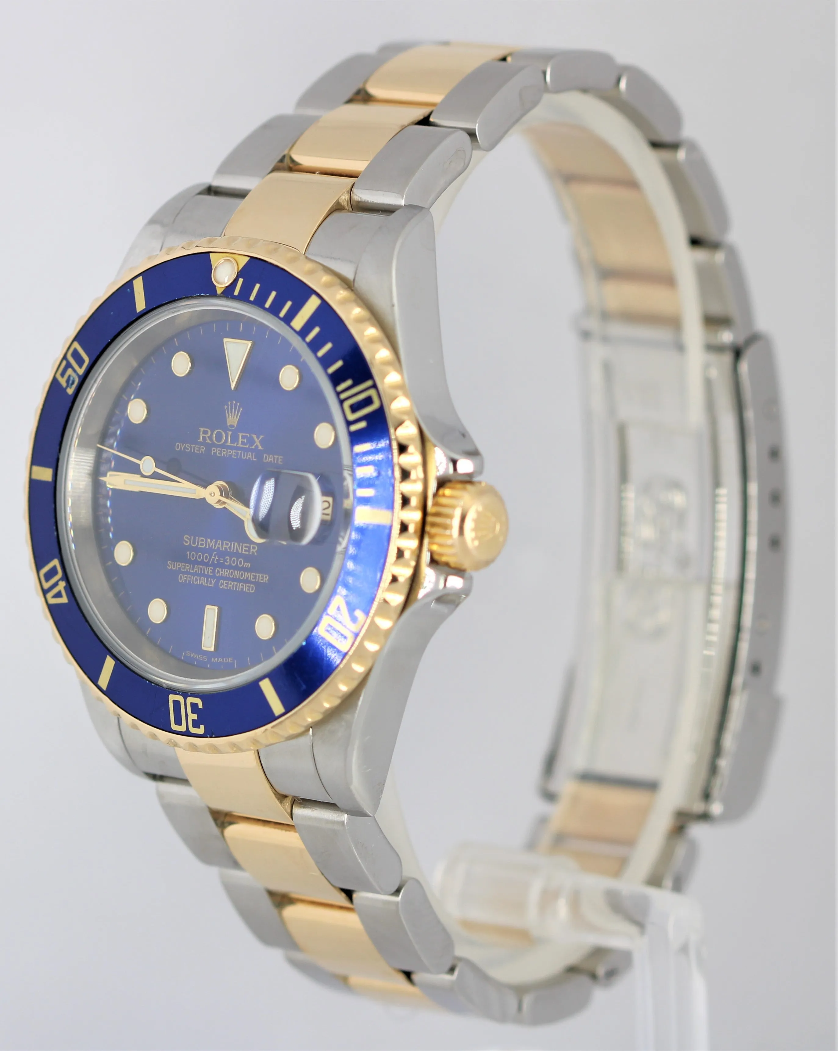 Rolex Submariner Date Two-Tone 18k Gold Buckle Blue 40mm 16613LB Watch