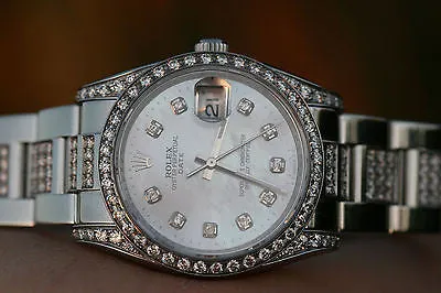 ROLEX WATCH LADIES 115200 34mm STAINLESS STEEL DATE - DIAMOND DIAL DIAMOND BEZEL