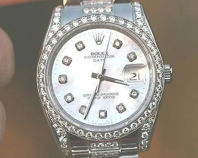 ROLEX WATCH LADIES 115200 34mm STAINLESS STEEL DATE - DIAMOND DIAL DIAMOND BEZEL