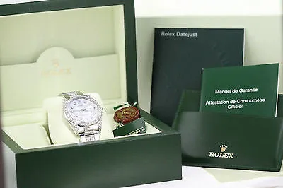 ROLEX WATCH LADIES 115200 34mm STAINLESS STEEL DATE - DIAMOND DIAL DIAMOND BEZEL