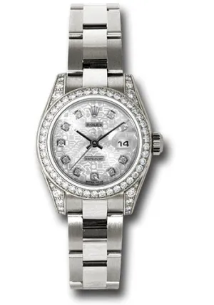 Rolex White Gold Lady-Datejust 26mm - 42 Diamond Bezel - Silver Jubilee Diamond Dial - Oyster Bracelet - 179159 sjdo
