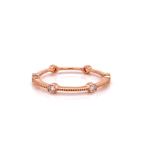Rose Gold band with six diamond stations