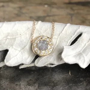 Rough Diamond Halo Pendant