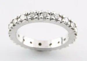 Round Diamond 14k White Gold Eternity Band Size 3.75
