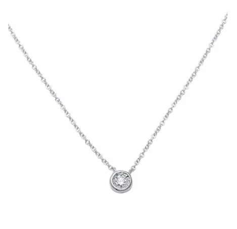 Round Diamond Bezel Necklace