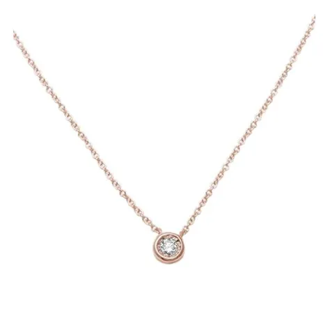 Round Diamond Bezel Necklace