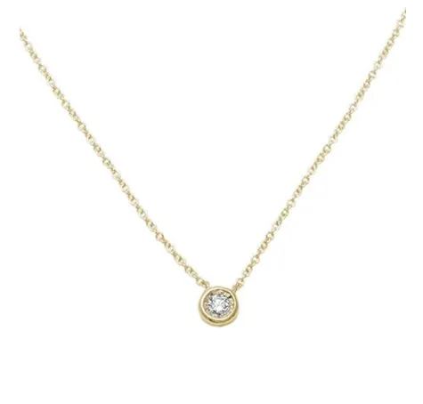 Round Diamond Bezel Necklace