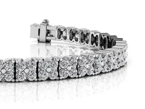 Round Diamond Blossom Tennis Diamond Bracelet with 4.88 ct.(finished) 2mm