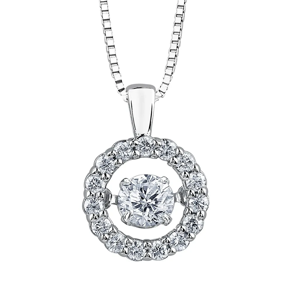 Round Diamond Pulse Pendant