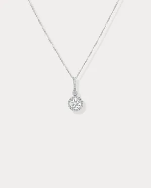 Round Halo Diamond Solitaire Pendant