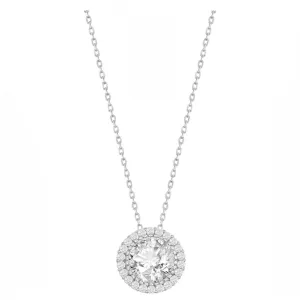 Round Halo Drop Necklace