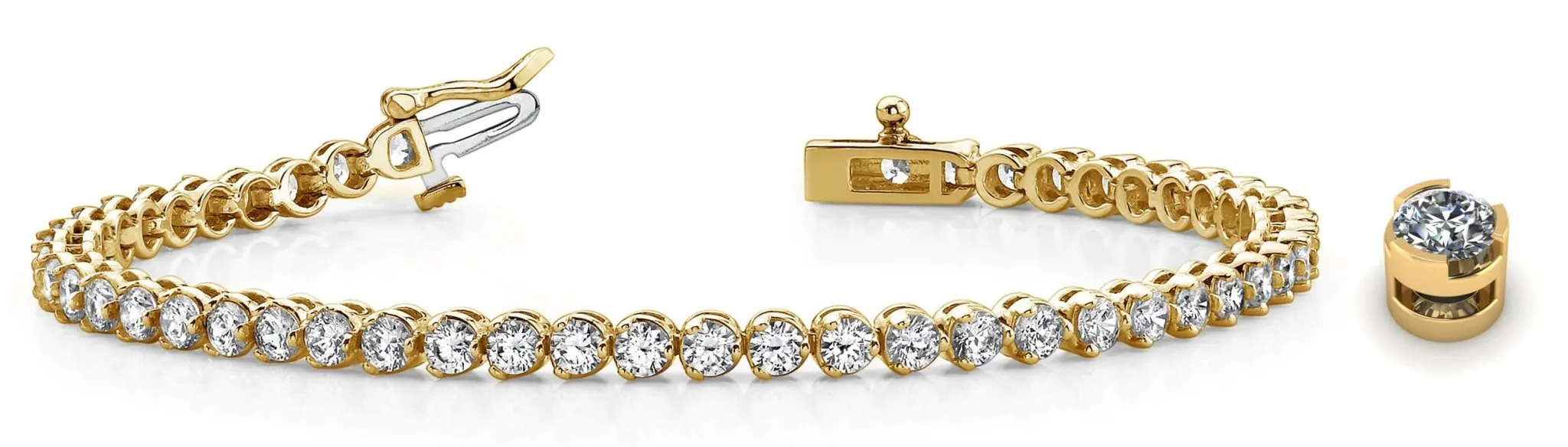 Round Prong Set Lab-Grown Diamond Tennis Bracelet with 5.00 ct.(finished) 3mm