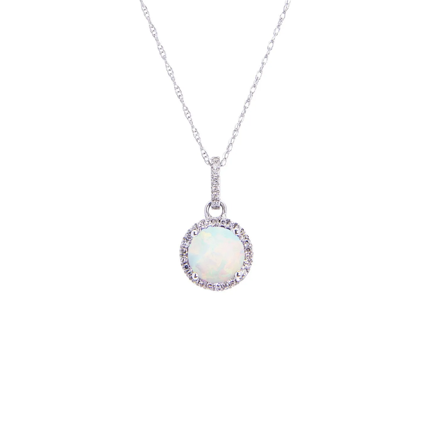 Sabel Collection Birthstone and Diamond Halo Pendant