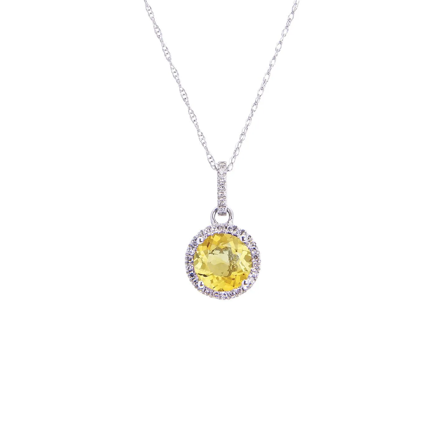 Sabel Collection Birthstone and Diamond Halo Pendant