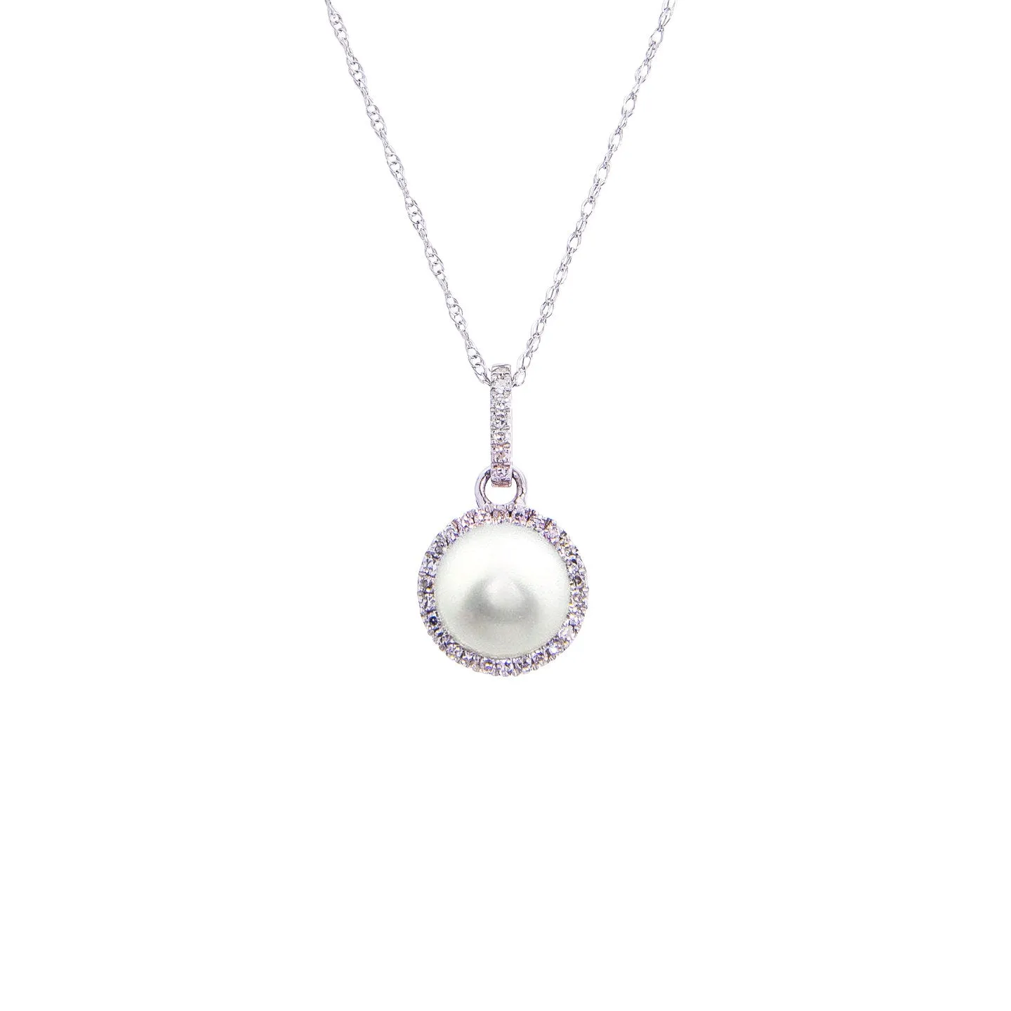 Sabel Collection Birthstone and Diamond Halo Pendant