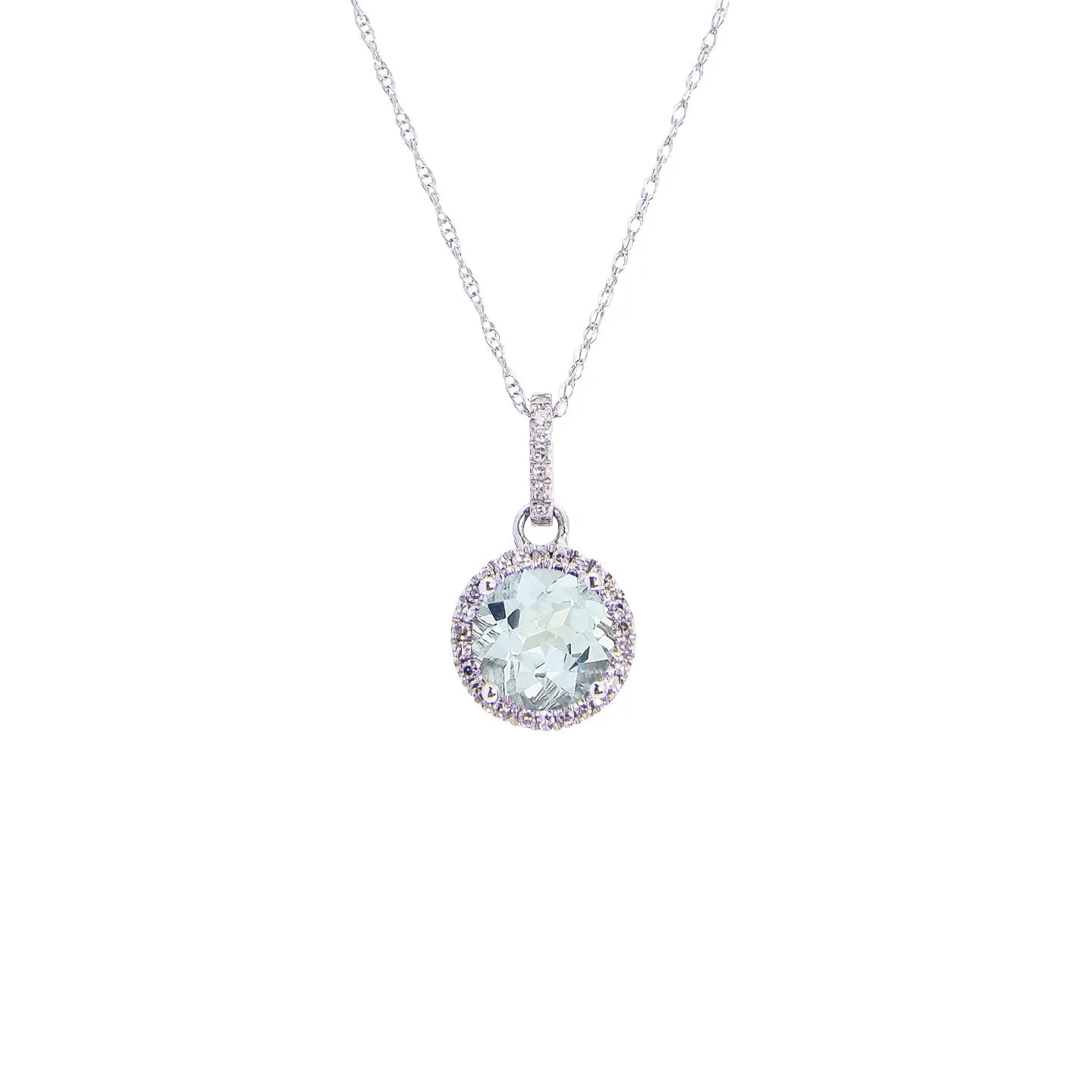 Sabel Collection Birthstone and Diamond Halo Pendant