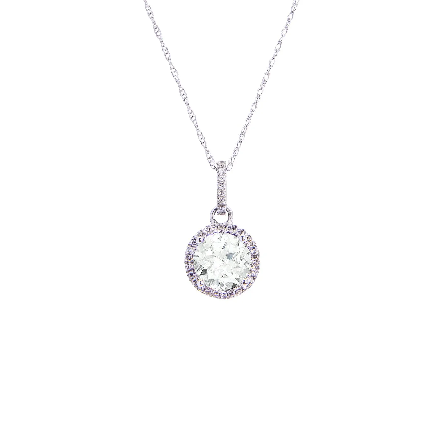 Sabel Collection Birthstone and Diamond Halo Pendant