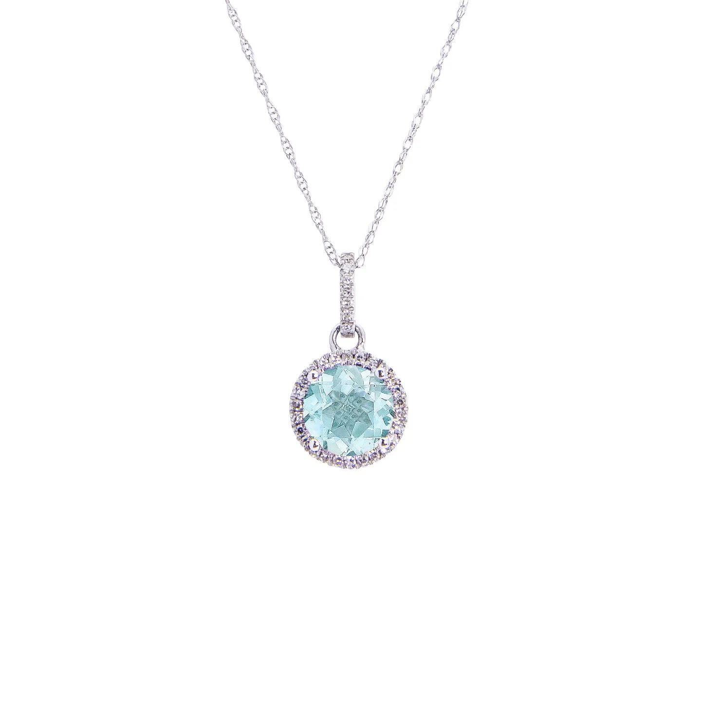 Sabel Collection Birthstone and Diamond Halo Pendant