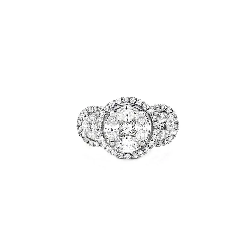 Sabel Collection Round and Princess Cut Diamond Ring