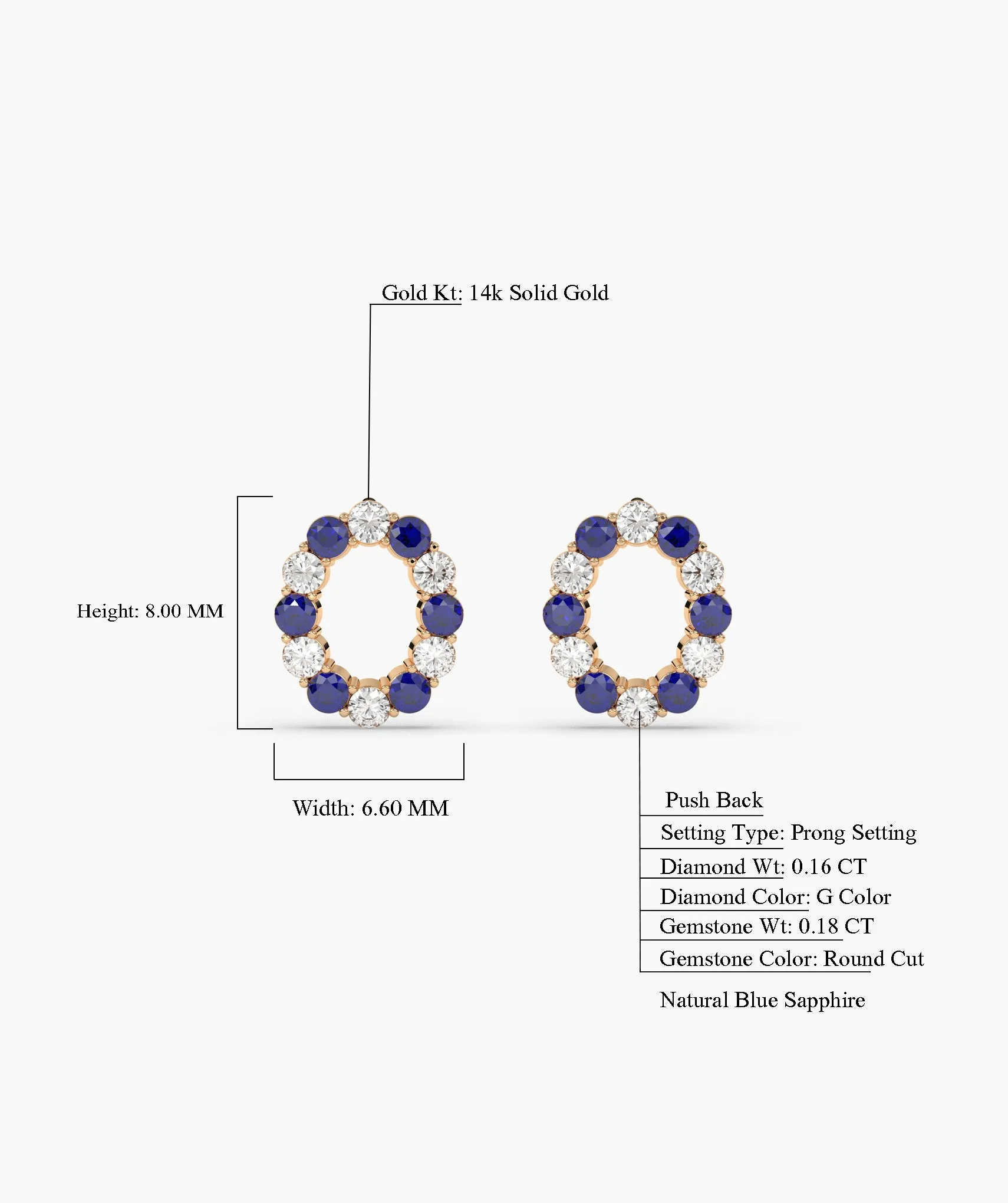 Sapphire & Diamond Halo Earrings
