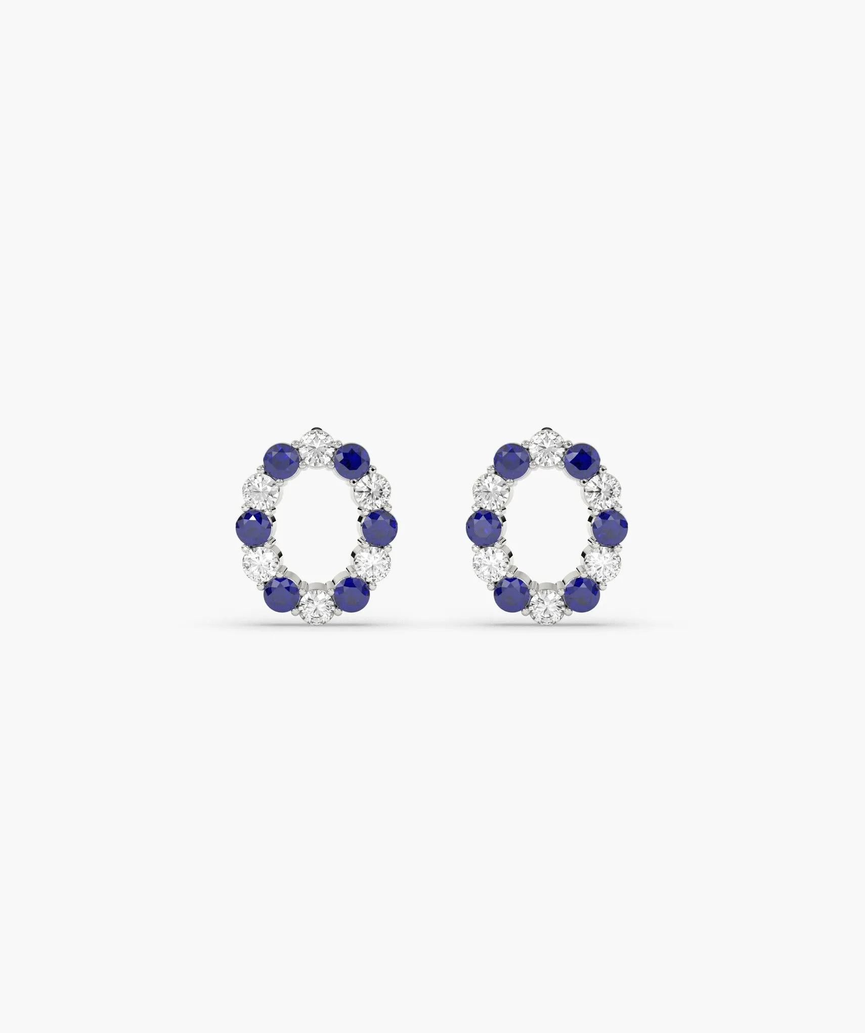 Sapphire & Diamond Halo Earrings