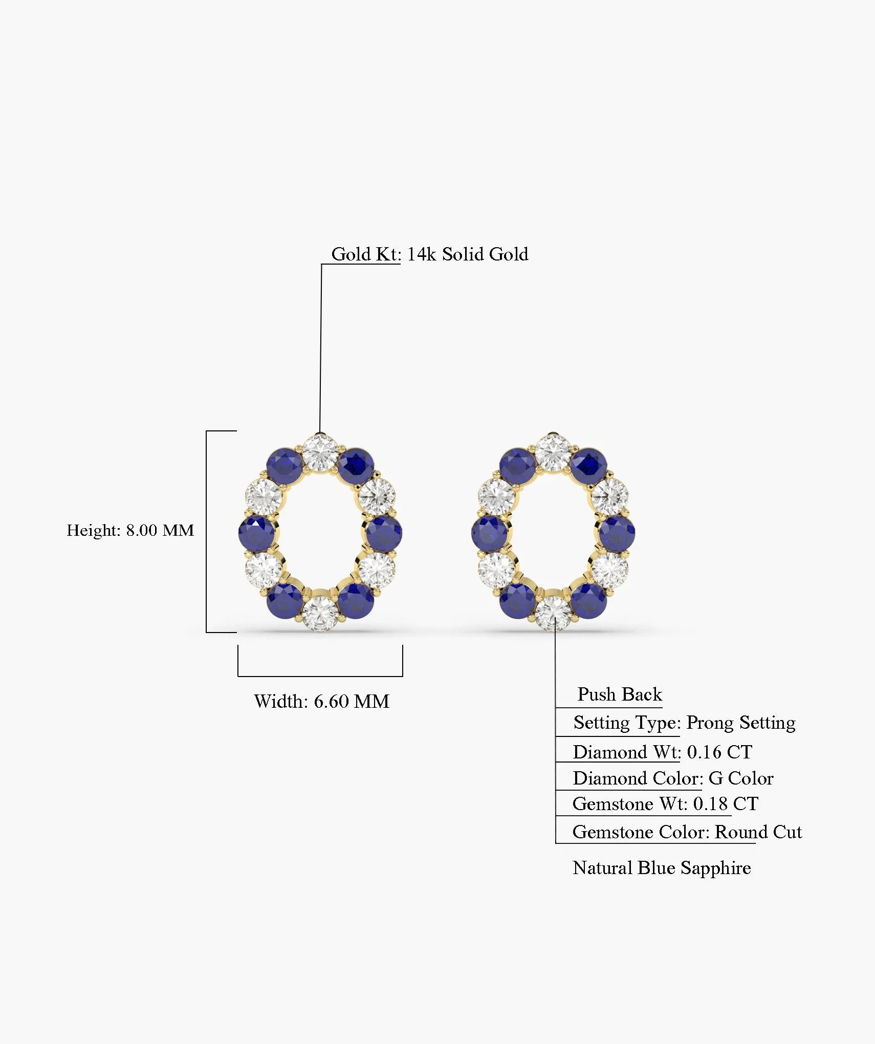 Sapphire & Diamond Halo Earrings
