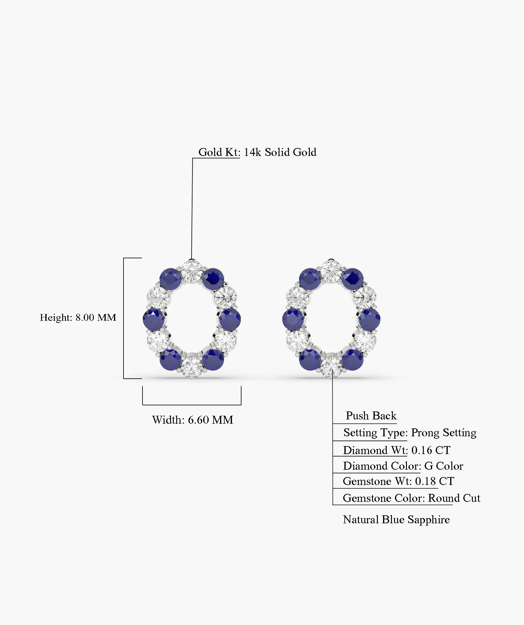 Sapphire & Diamond Halo Earrings