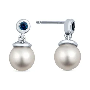Sapphire Cultured Pearl Earrings