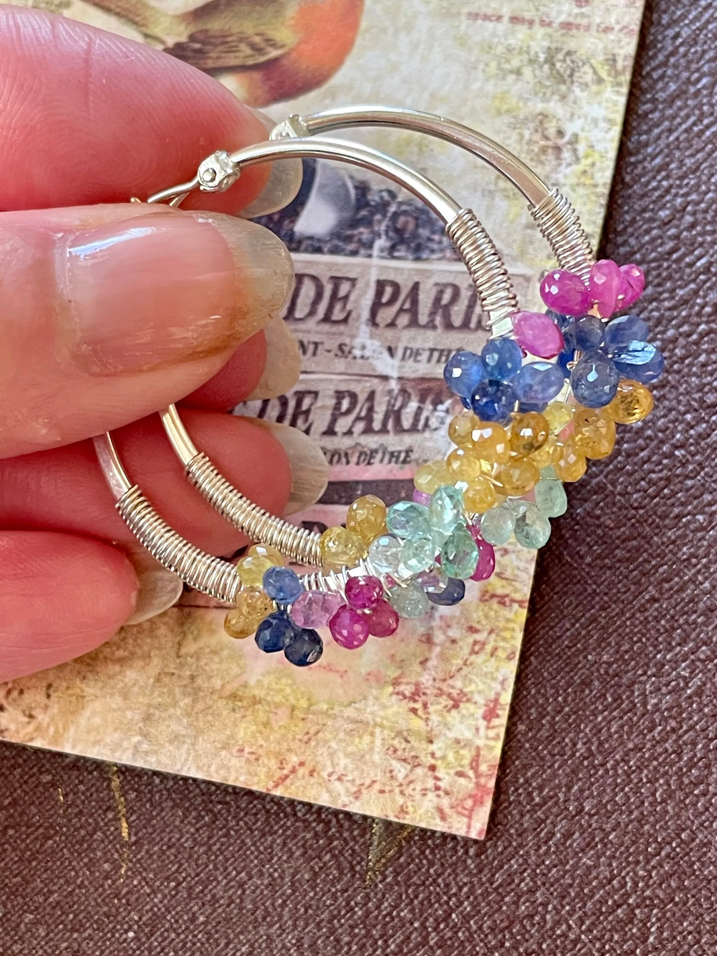 Sapphire Hoop Earrings