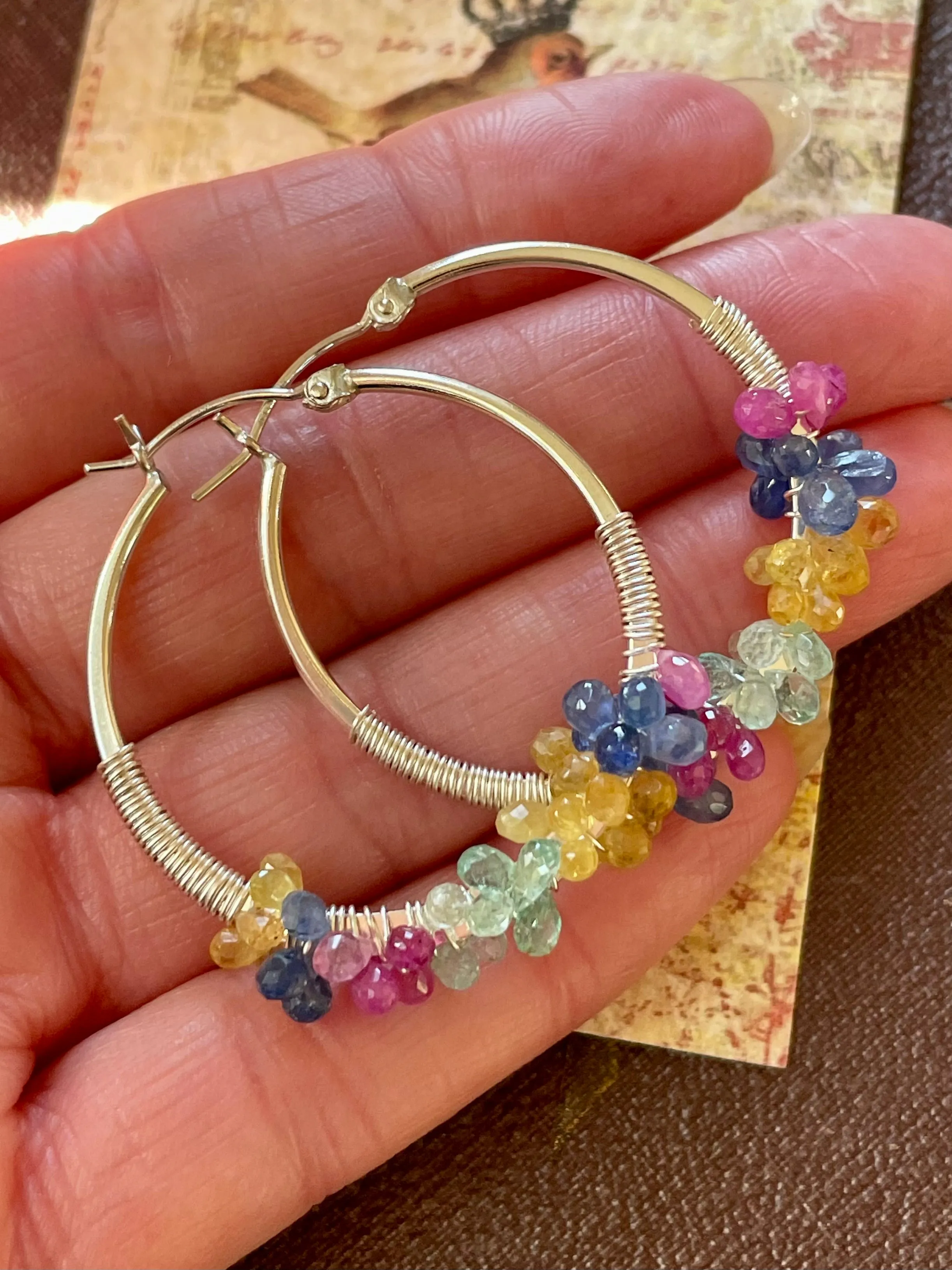 Sapphire Hoop Earrings