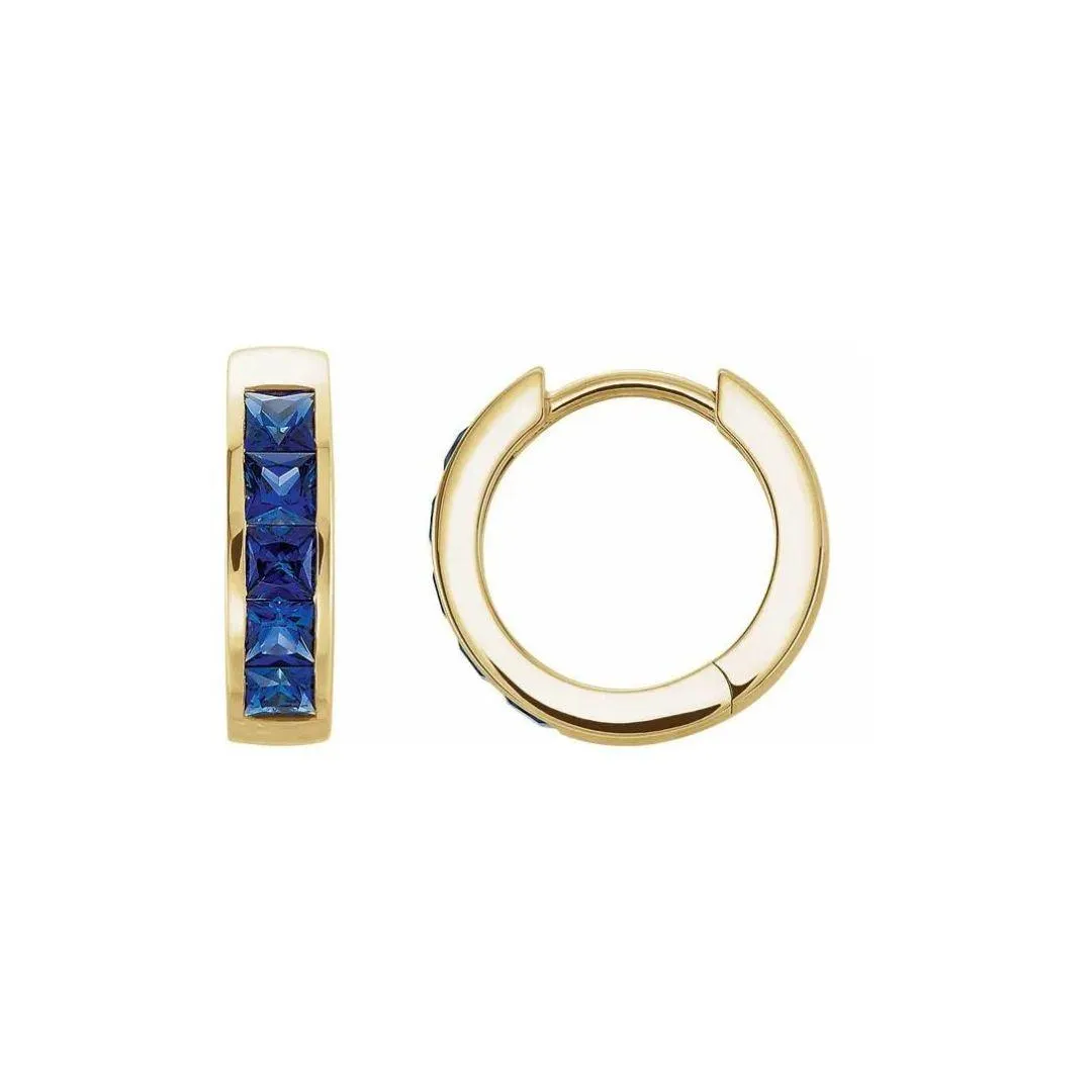 Sapphire Huggie