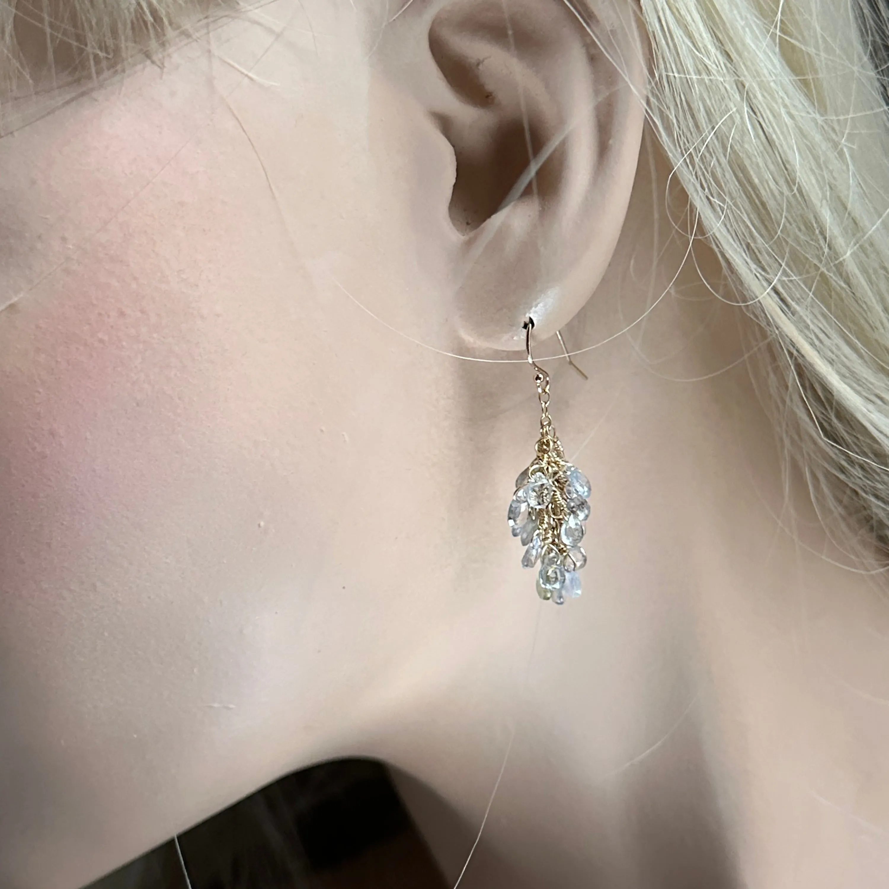 Sapphire Ice Cluster Earrings